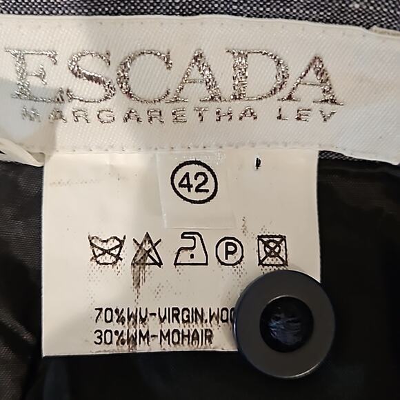 Escada Skirt Womens Gray EU 42 Wool Mohair Pencil Knee Length Corpcore US 12 - Picture 16 of 16